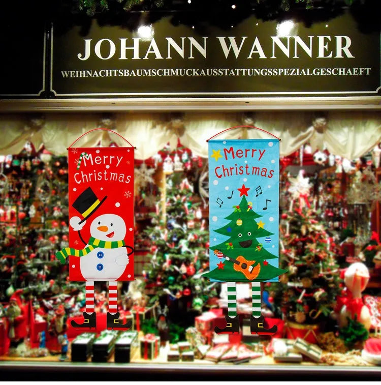 2025 Christmas Hanging Flag Banner For Door Decorations