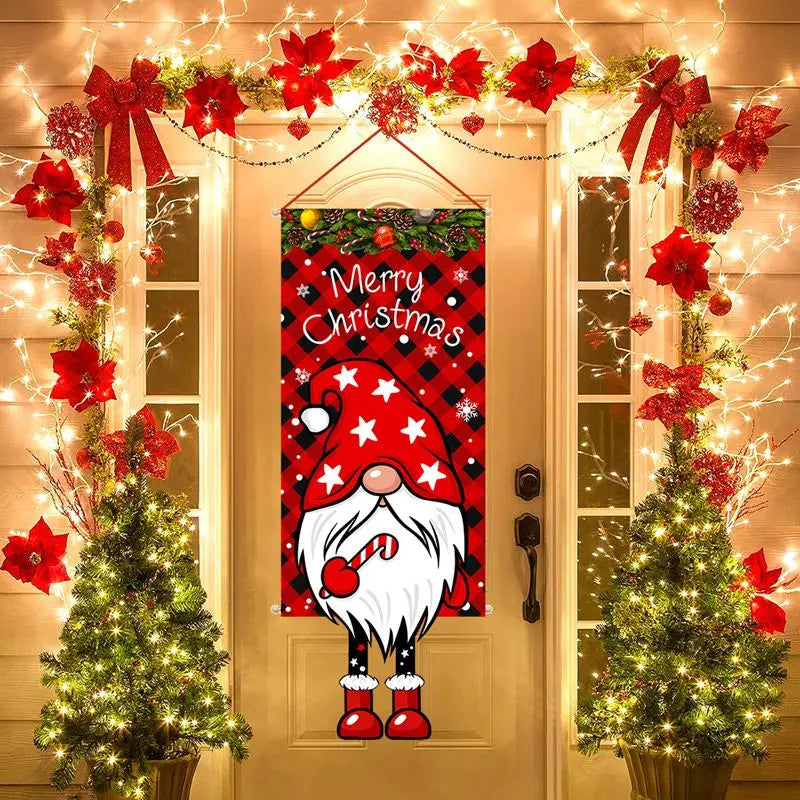 2025 Christmas Hanging Flag Banner For Door Decorations
