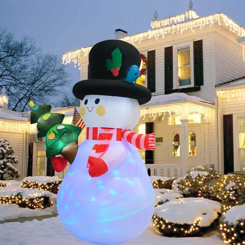 8 Ft Christmas Inflatable Snowman Yard Decoration LED Lights