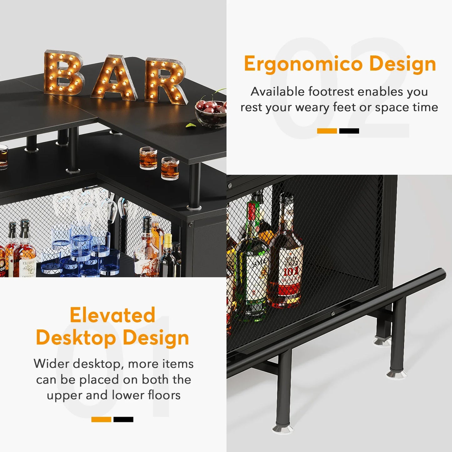 Tribesigns Modern Home Bar Unit Mini Liquor Table Cabinet
