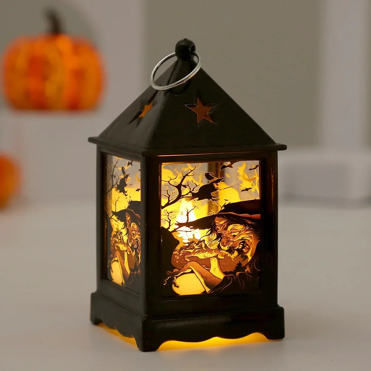 Halloween Storm Lantern LED Pumpkin Lamp Night Light