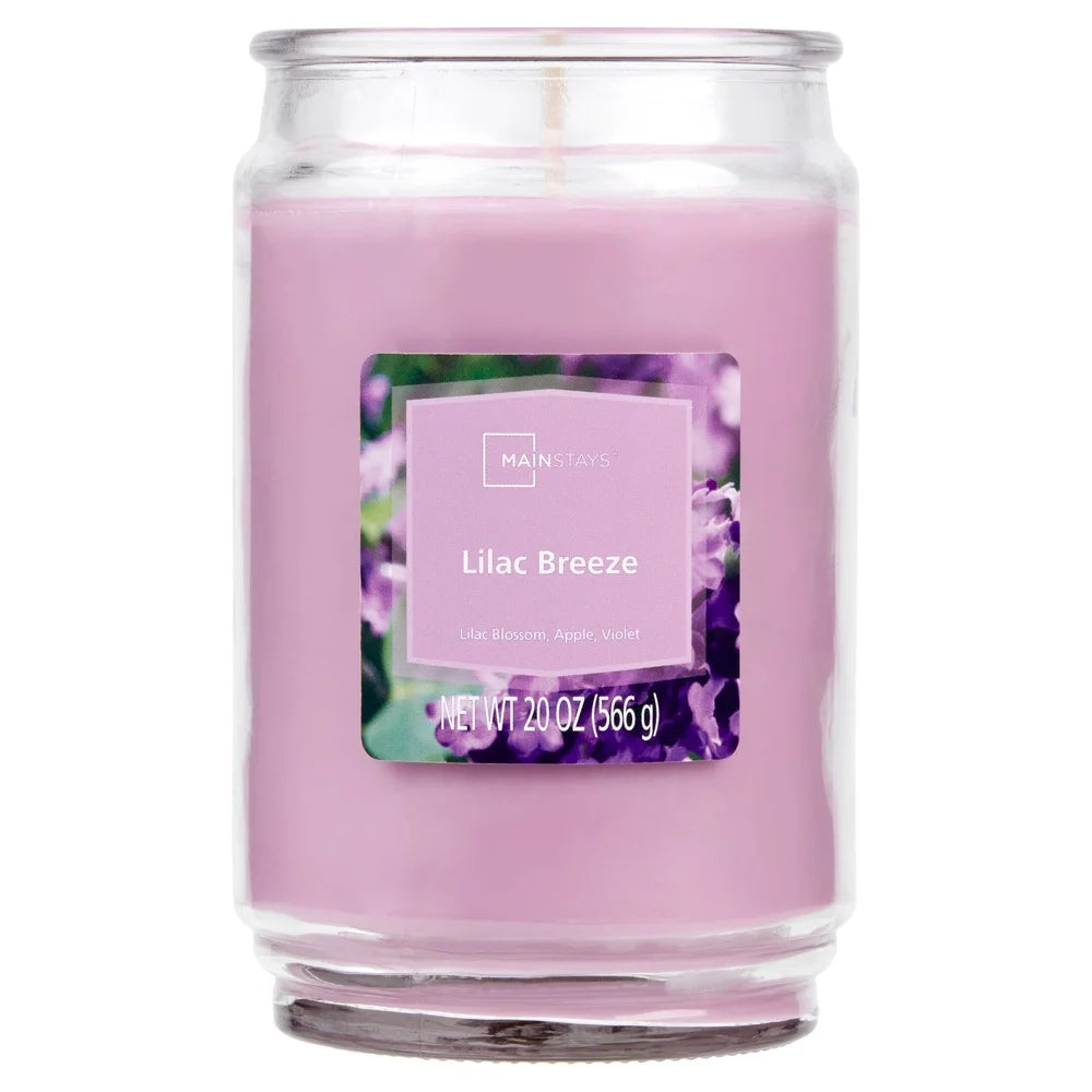 Lilac Breeze Scented Candle 20 Oz Single Wick Glass Jar