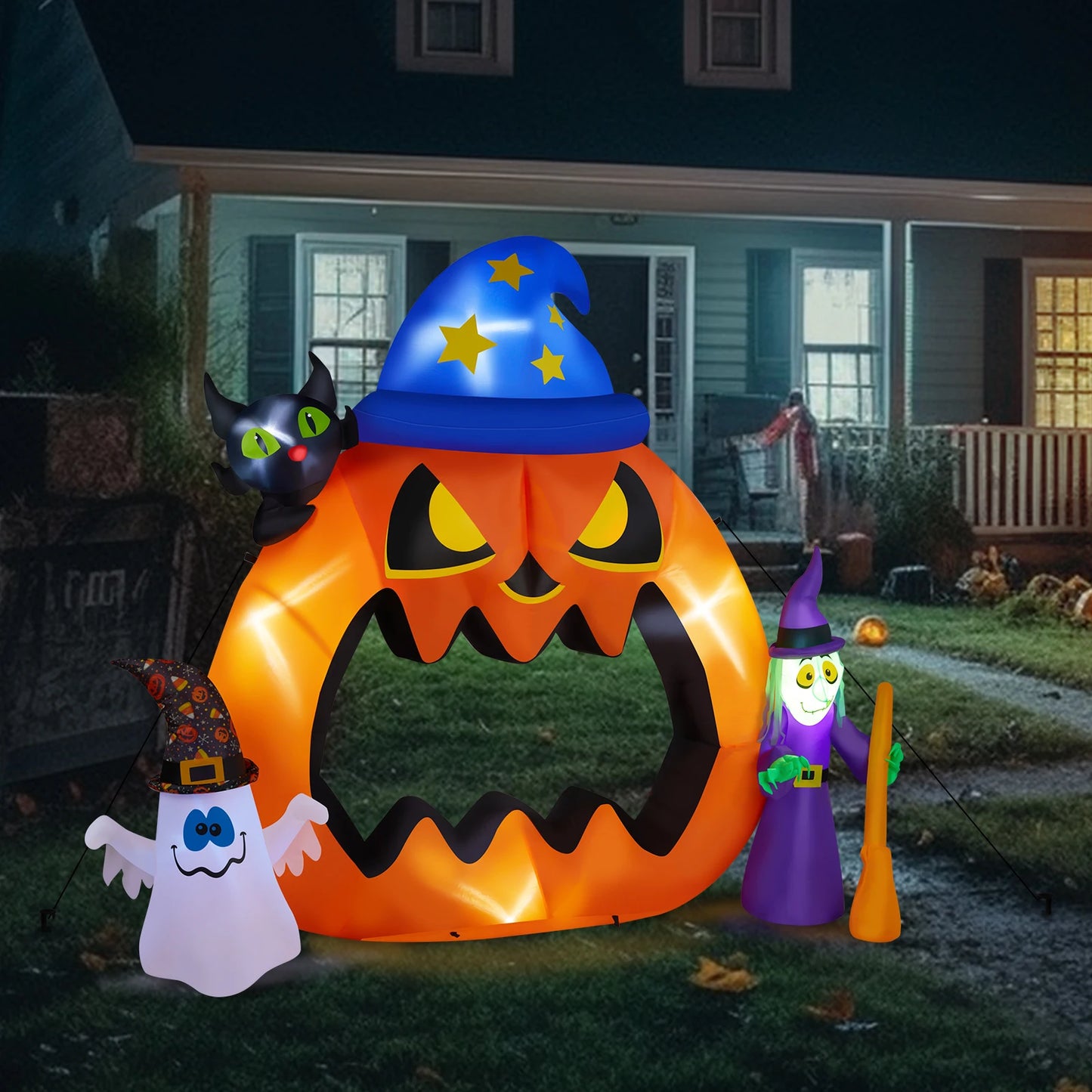 6.9ft Pumpkin Inflatable Halloween Decoration for Outdoor and Indoor Use