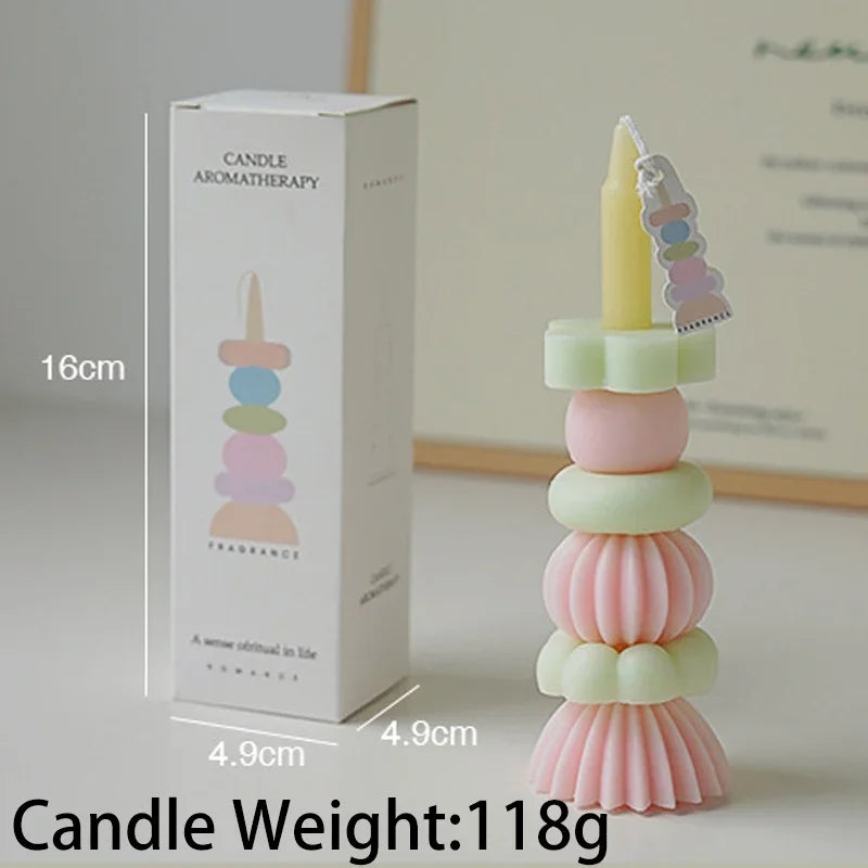 Stackable Geometry Scented Soy Wax Candles For Weddings