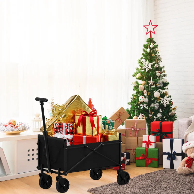 Eco Friendly Garden Handcart with Four Foldable Wheels