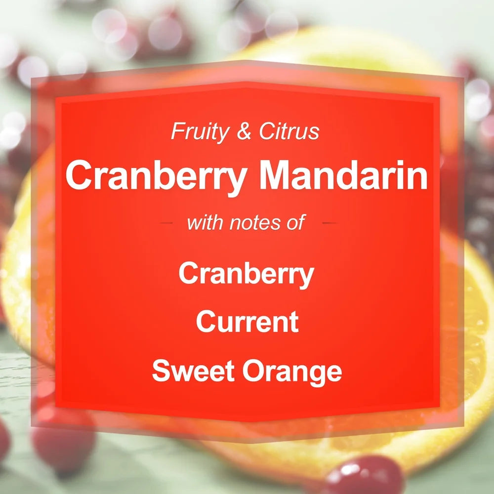 Cranberry Mandarin Scented Glass Jar Candle 20 Oz Aroma