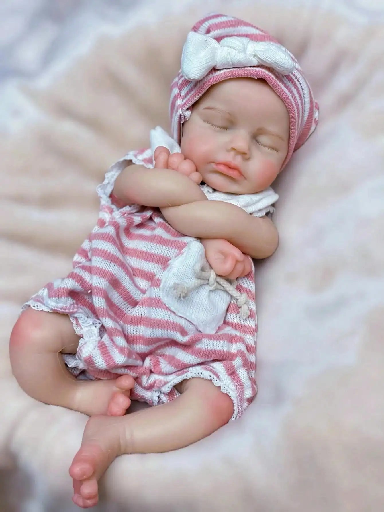 Saskia Full Body Silicone Reborn Doll 13 Inch Open Mouth