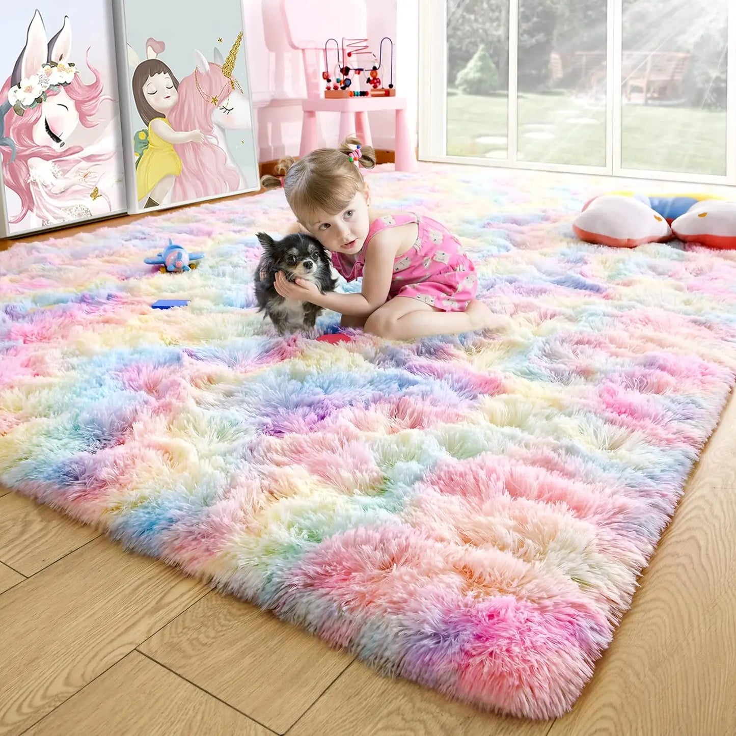 Fluffy Rugs for Bedroom Fuzzy Area Rugs for Living Room Soft Kids Carpet Non Slip for Hardwood Floors Room Decor