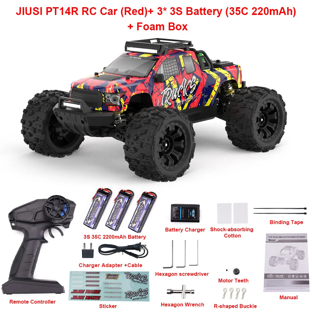 Jiusi PT14R MT14R One Fourteenth RC Car 4WD Brushless Truck