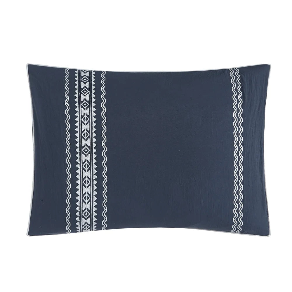 Navy 12 Piece Bed in a Bag Comforter Set with Sheets Decorative Pillows Soft Fabric Queen Bedding Set Machine Washable Durable