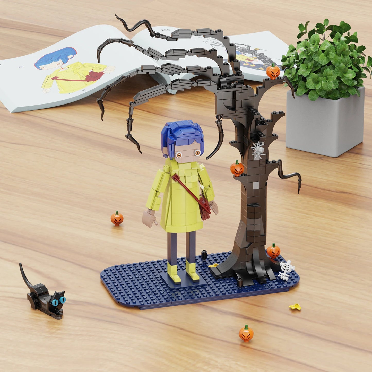 Halloween Coraline Jones Building Blocks Pumpkin Cats