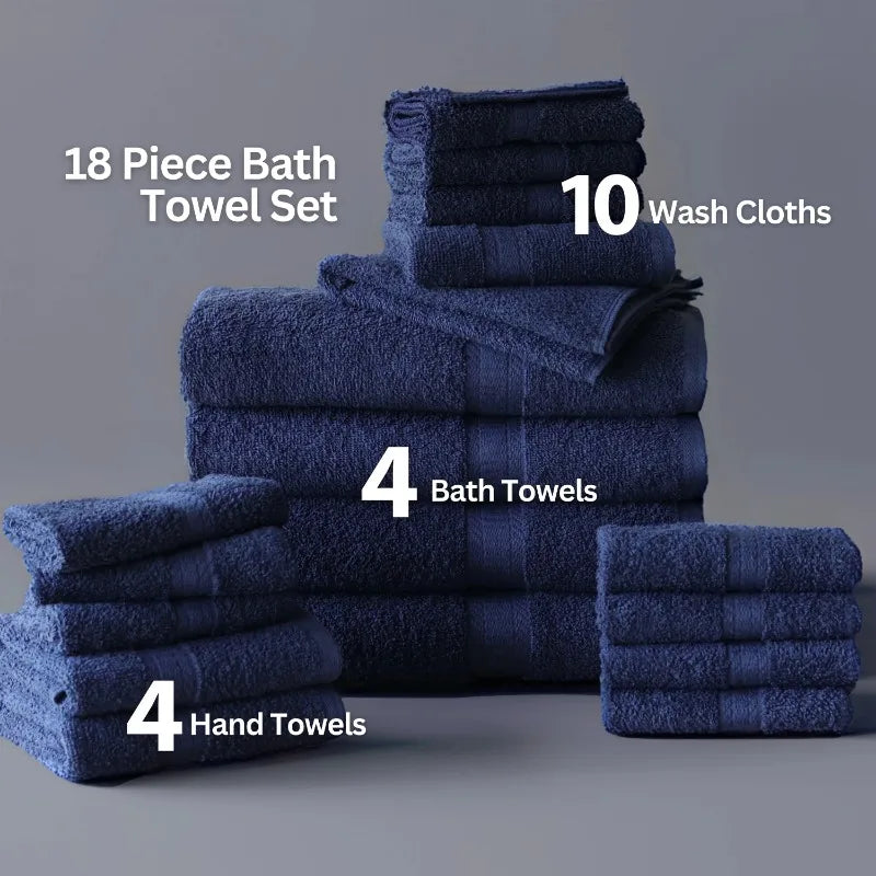 Comfy Cottage 18 Piece Cotton Towel Set Bath Towels