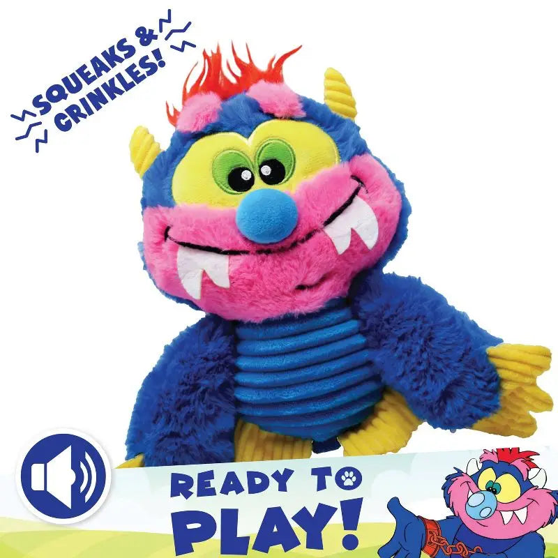 Plush Monster Dog Toy With Squeaker And Crinkle Noises