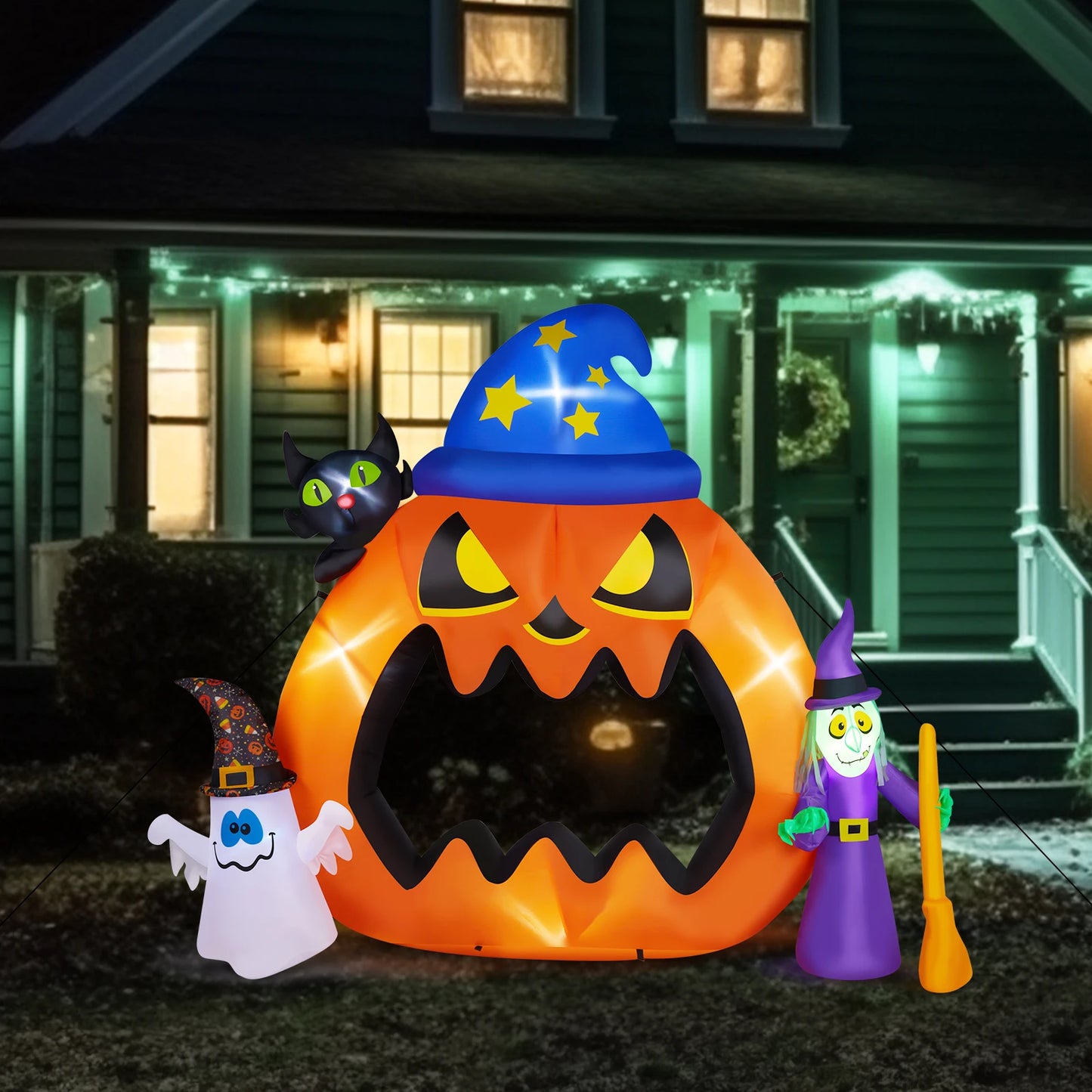 6.9ft Pumpkin Inflatable Halloween Decoration for Outdoor and Indoor Use