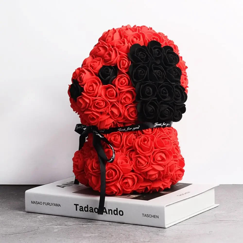 25cm Teddy Rose Dog Artificial Flower Home Decor Valentines
