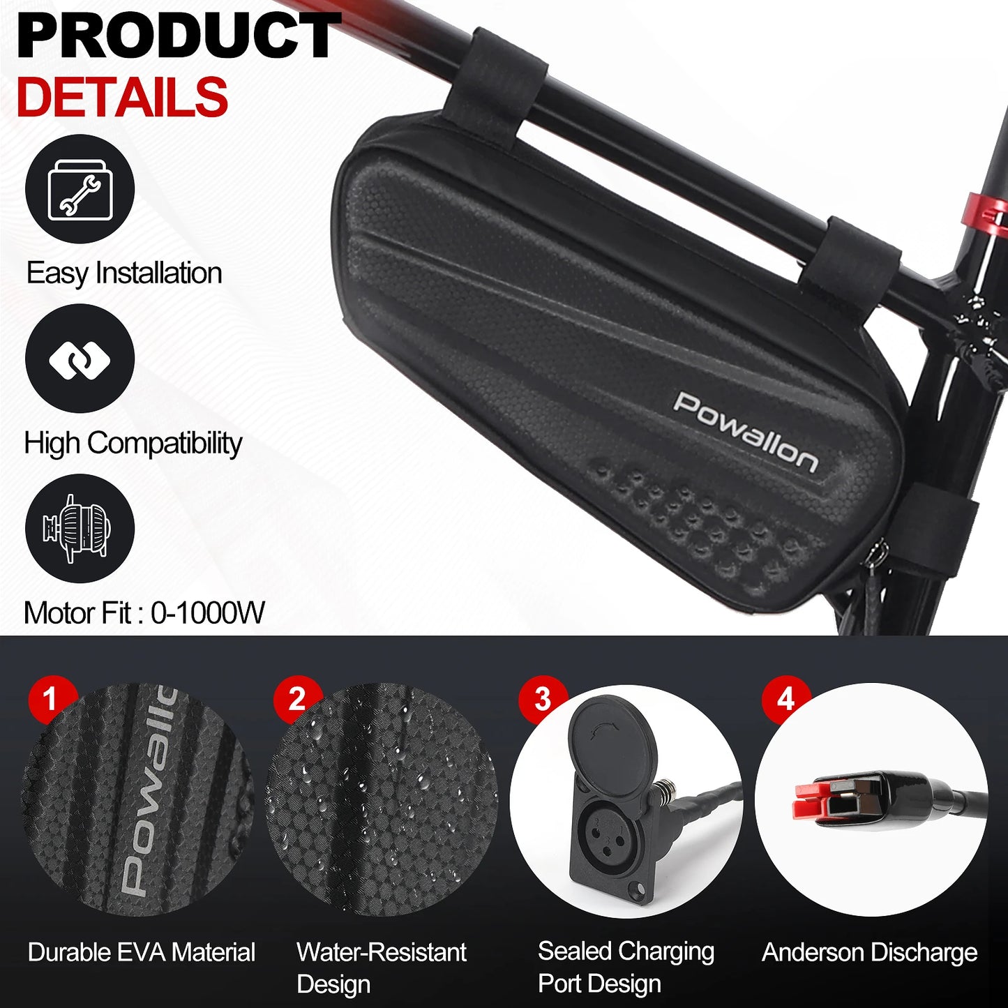 Ebike Battery 36V 48V Triangle Case Waterproof 10 13 20Ah