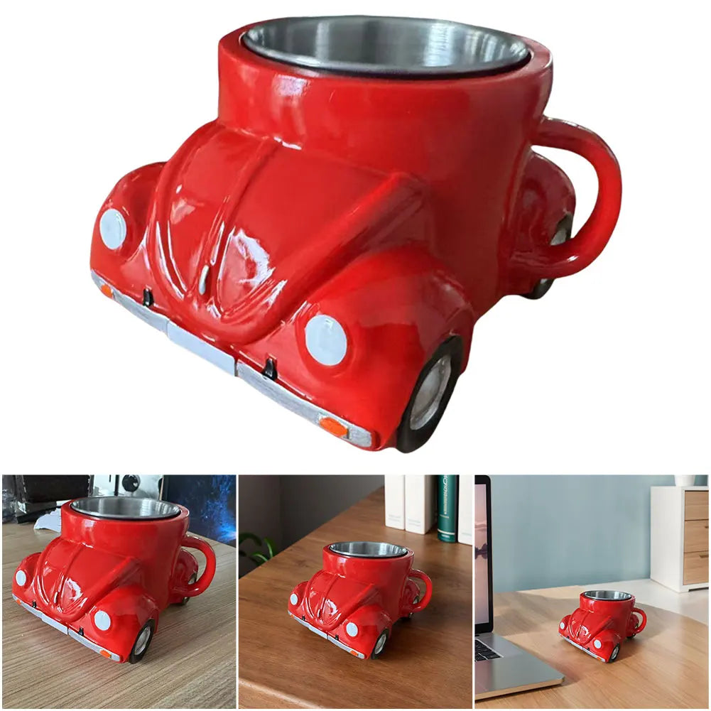 Stainless Steel Car Shaped Coffee Mug 150ml Retro Novelty