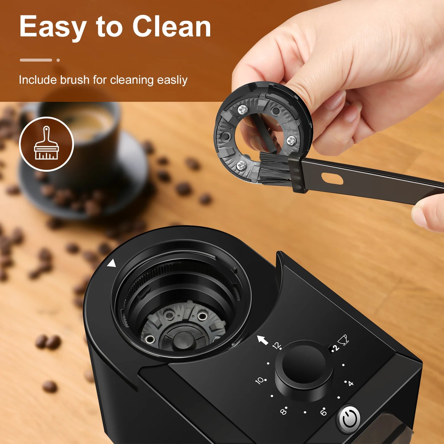 Electric Burr Mill Coffee Grinder Automatic Coffee Bean Grinding with 28 Grind Settings for Espresso French Press Drip 2 to 12 Cup