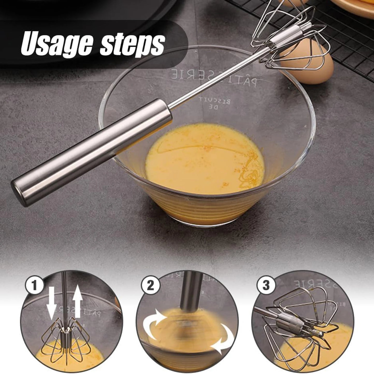 Stainless Steel Whisk Cream Mixer For Fast Stirring Kitchen