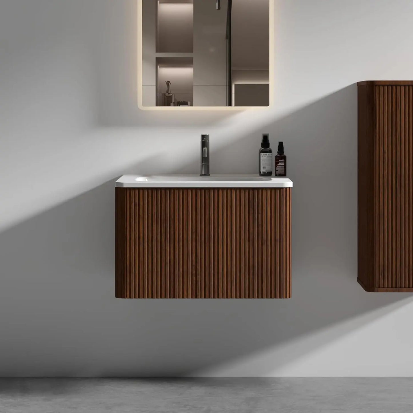 Floating Wall Mounted Bathroom Vanity With Sink And Storage