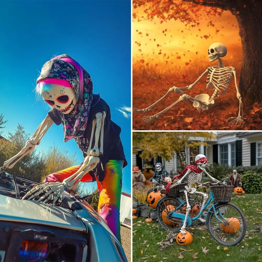 Poseable Skeleton Prop Life Size Decoration for Halloween