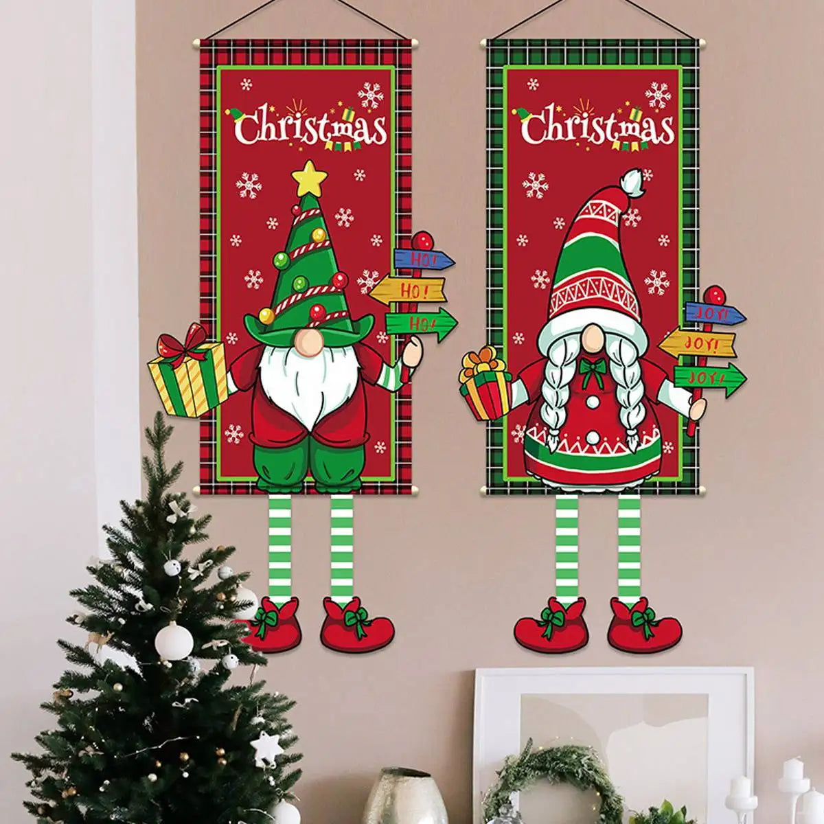 2025 Christmas Hanging Flag Banner For Door Decorations