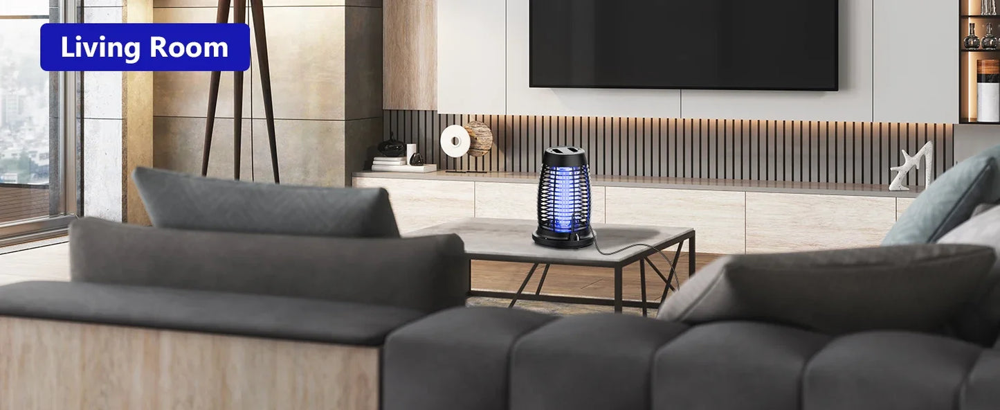 Solar Bug Zapper 2 In 1 Mosquito Killer Lamp Indoor Outdoor 4500V Solar Powered Rechargeable Fly Trap