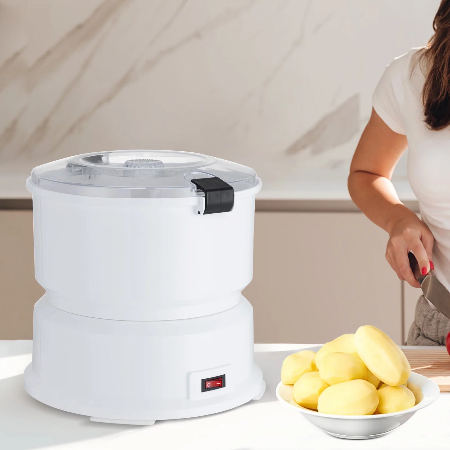 85W Electric Potato Peeler One Button Automatic Spinner