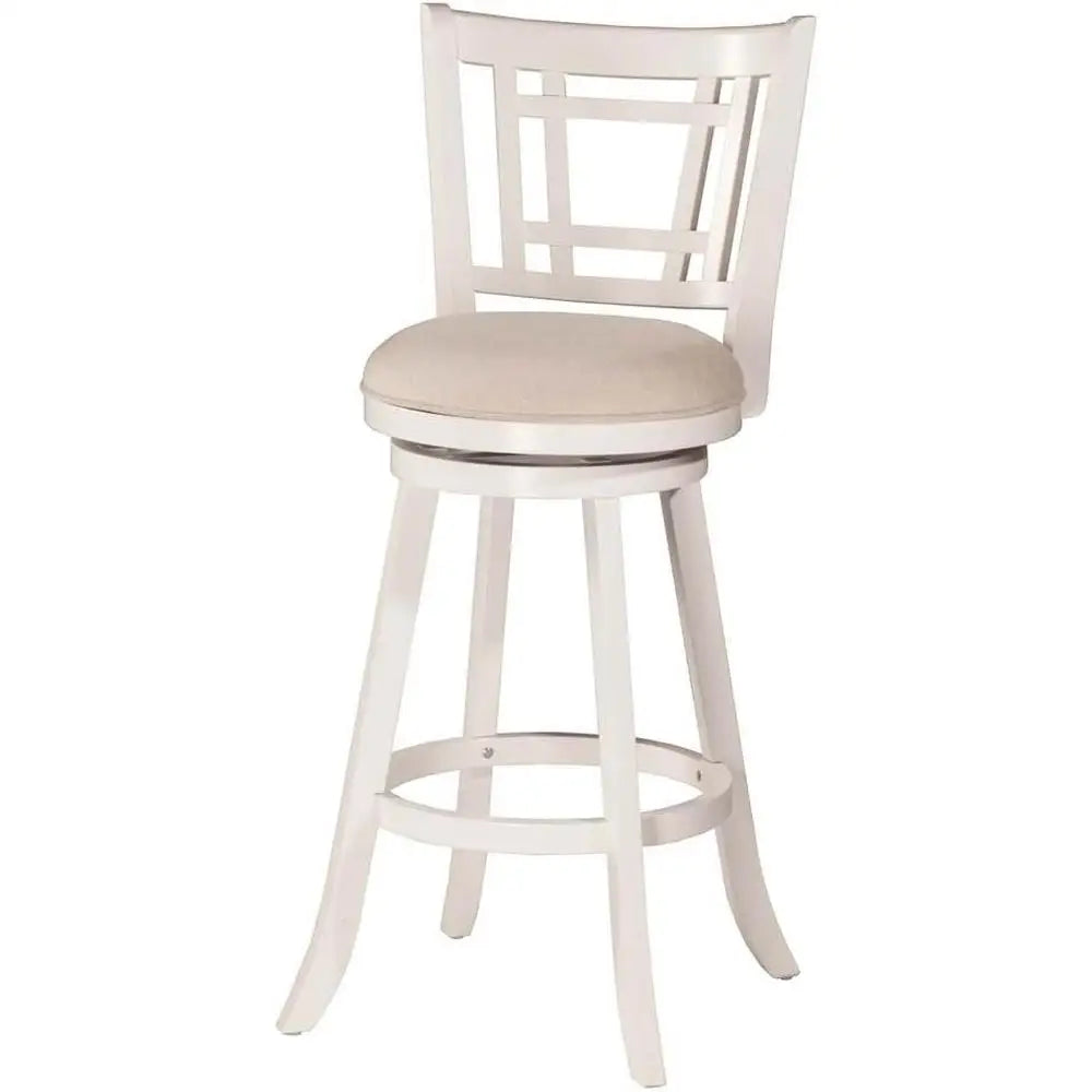 Casual Counter Height Swivel Stool Rectangular Lattice Back