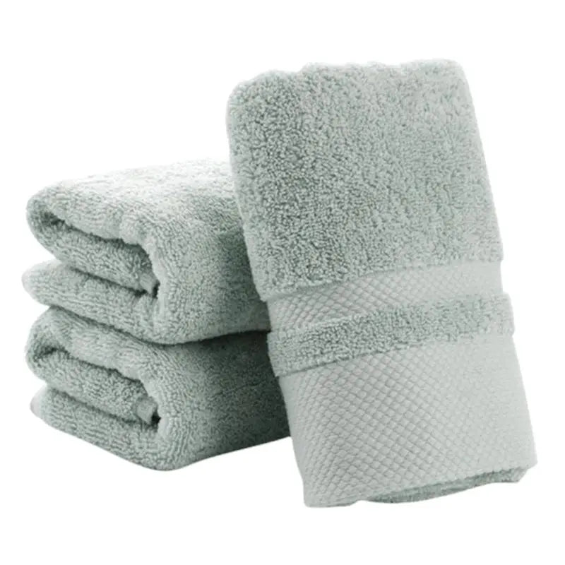 Three or Six Thickened Soft Cotton Bath Towels Sets 34x75cm
