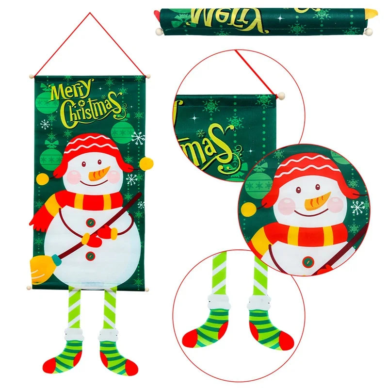 2025 Christmas Hanging Flag Banner For Door Decorations
