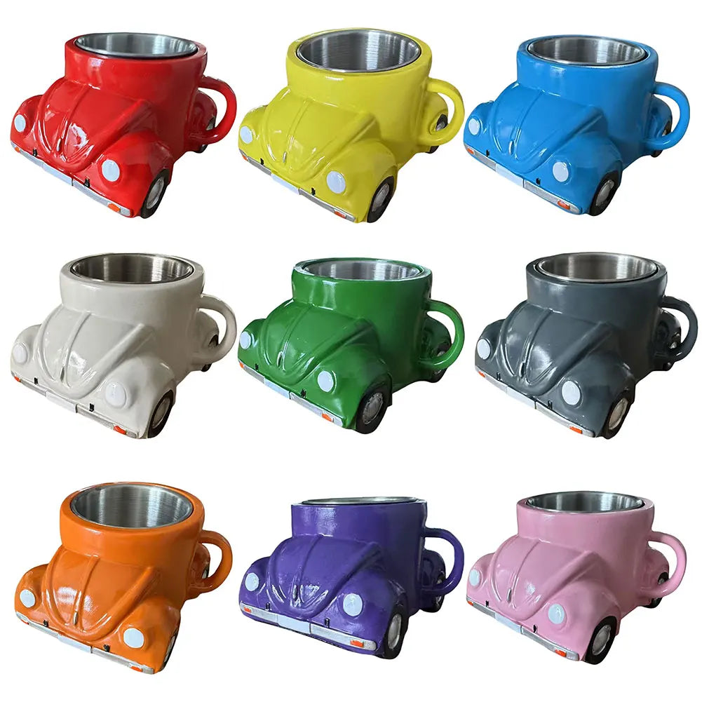 Stainless Steel Car Shaped Coffee Mug 150ml Retro Novelty