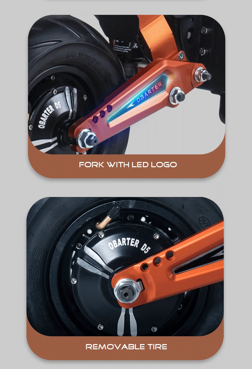 Obarter D5 5000W Electric Scooter 12 Inch Fat Tire On Road