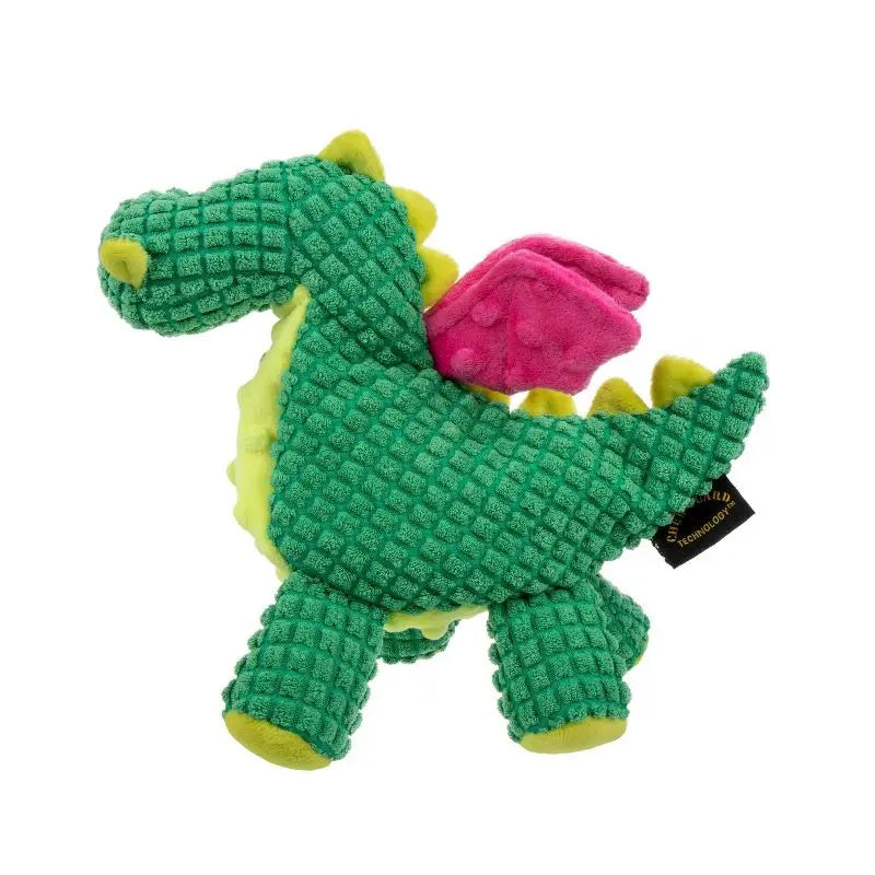 Dragon Plush Dog Toy Squeaky Chew Resistant Interactive