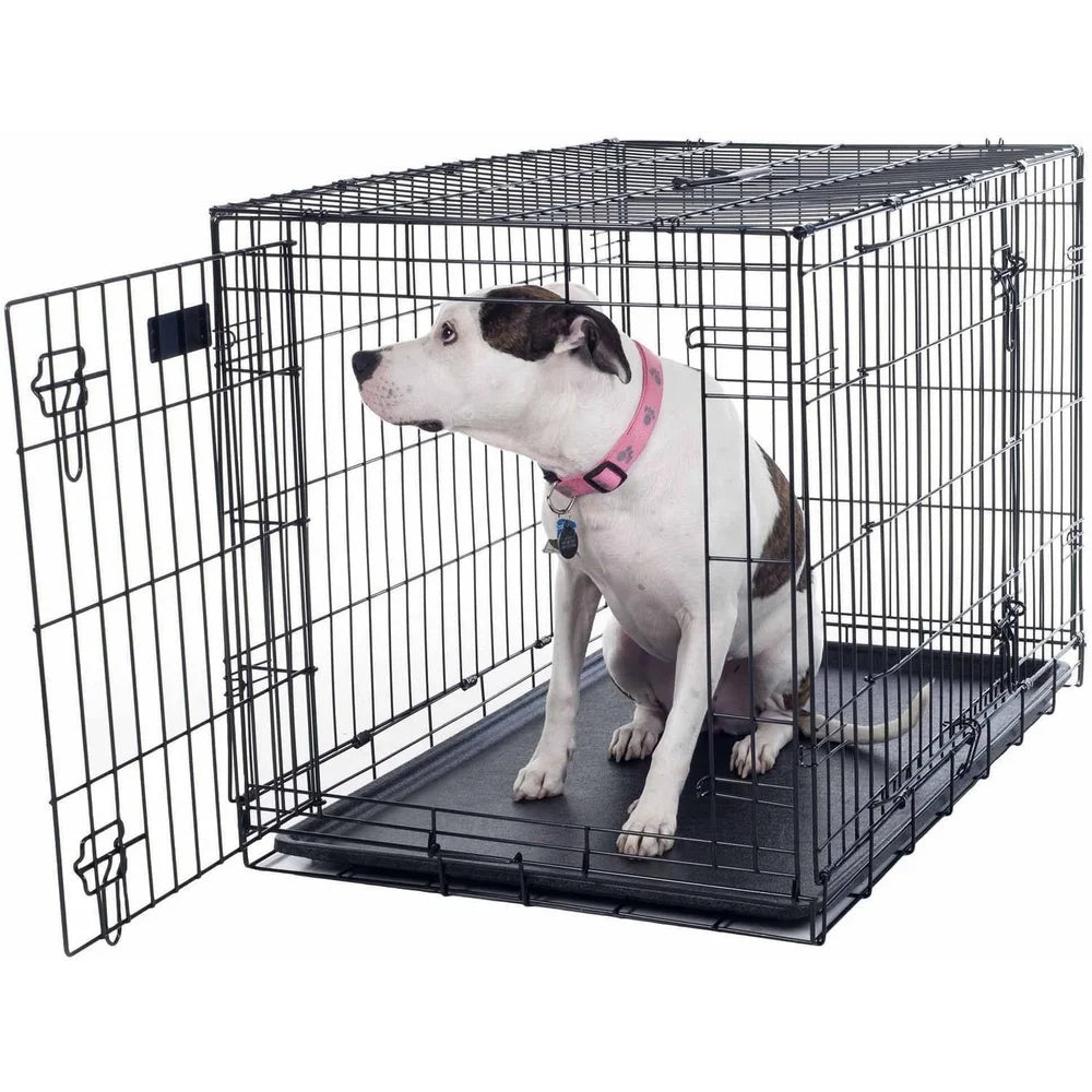 36 Inch Double Door Dog Crate Portable Kennel With Divider