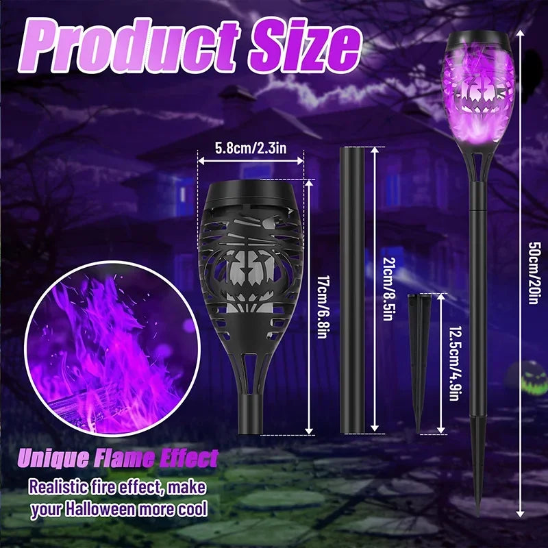 4 Pack Skull Shaped Solar Powered Night Lights For Garden