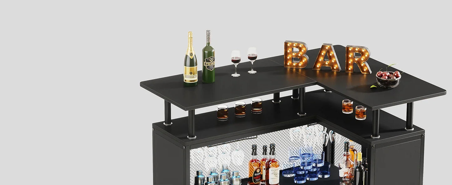 Tribesigns Modern Home Bar Unit Mini Liquor Table Cabinet