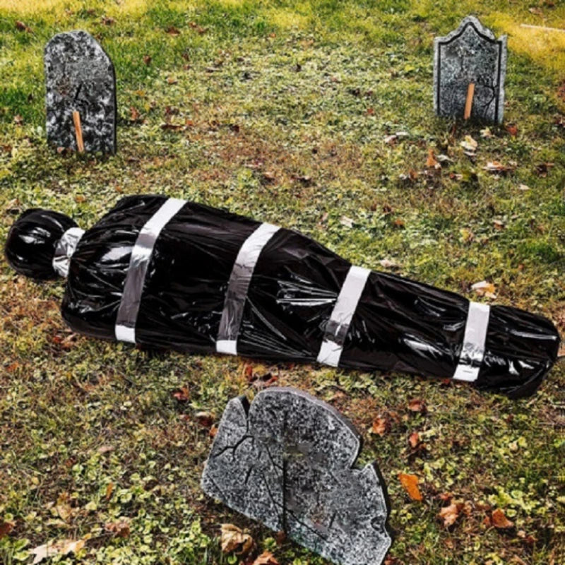 Inflatable Corpse Prop In A Bag Halloween Decoration Black