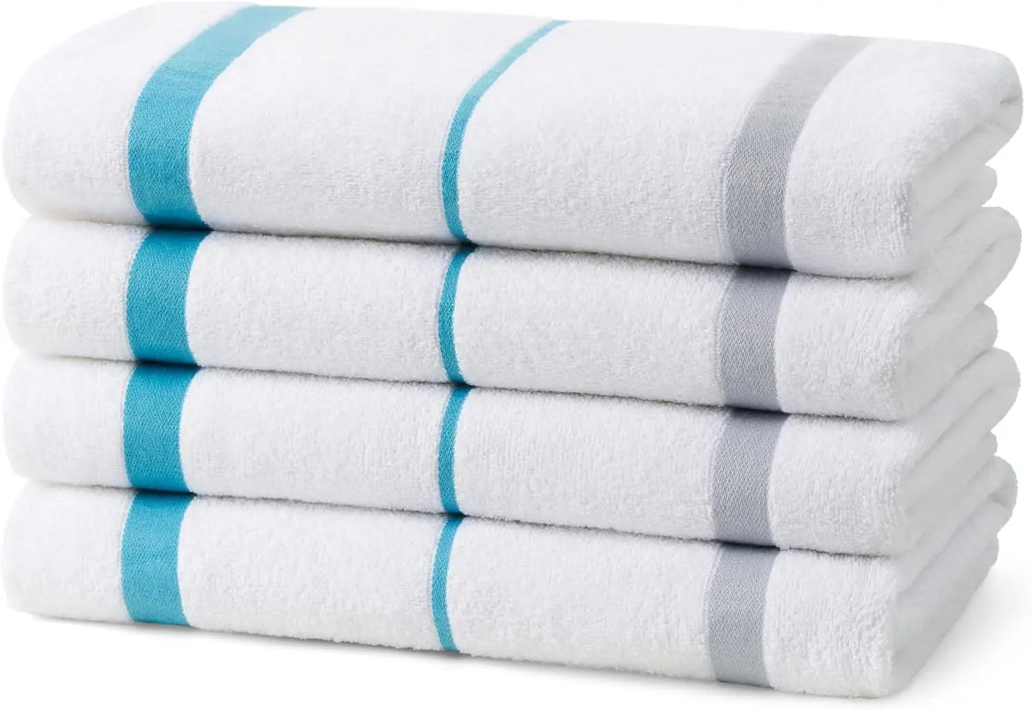 Terry Striped Beach Pool Towels Navy Set 24 30x60 400 GSM