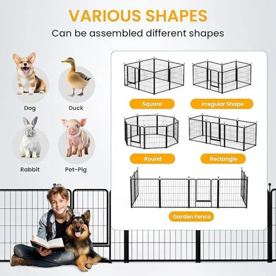 Dog Playpen 32 Inch 16 Panels Ideal Dog Fence for Small Medium Dogs Indoor Outdoor Perfect Dog Pen for Camping Yard RV