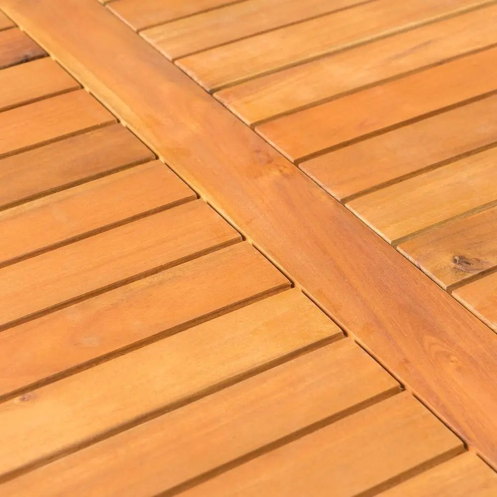 Outdoor Acacia Wood Coffee Table Teak Finish Brown