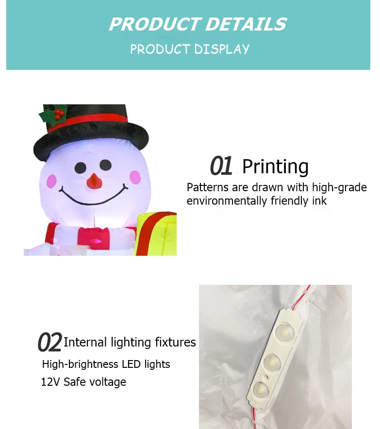 Christmas Inflatable Snowman With Illuminated Lights