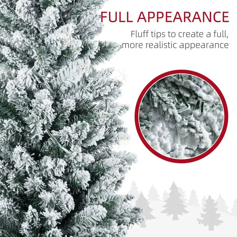 HOMCOM 6 Ft Tall Pre Lit Slim Noble Fir Christmas Tree LED