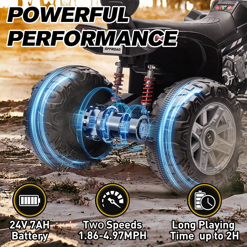 24V Kids Electric Vehicle 4 Wheeler Ride On Toy Car Gift