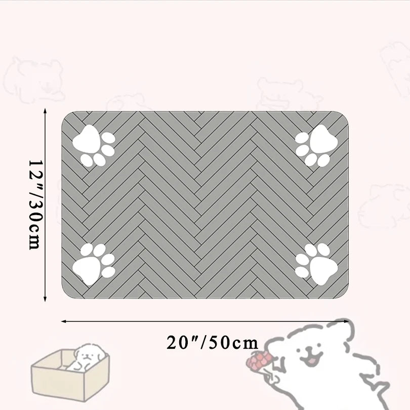 Pet Feeding / Placemat for Food and Water Bowl, with Waterproof Rubber Backing, Quick Dry Water Mat for Dog Cat