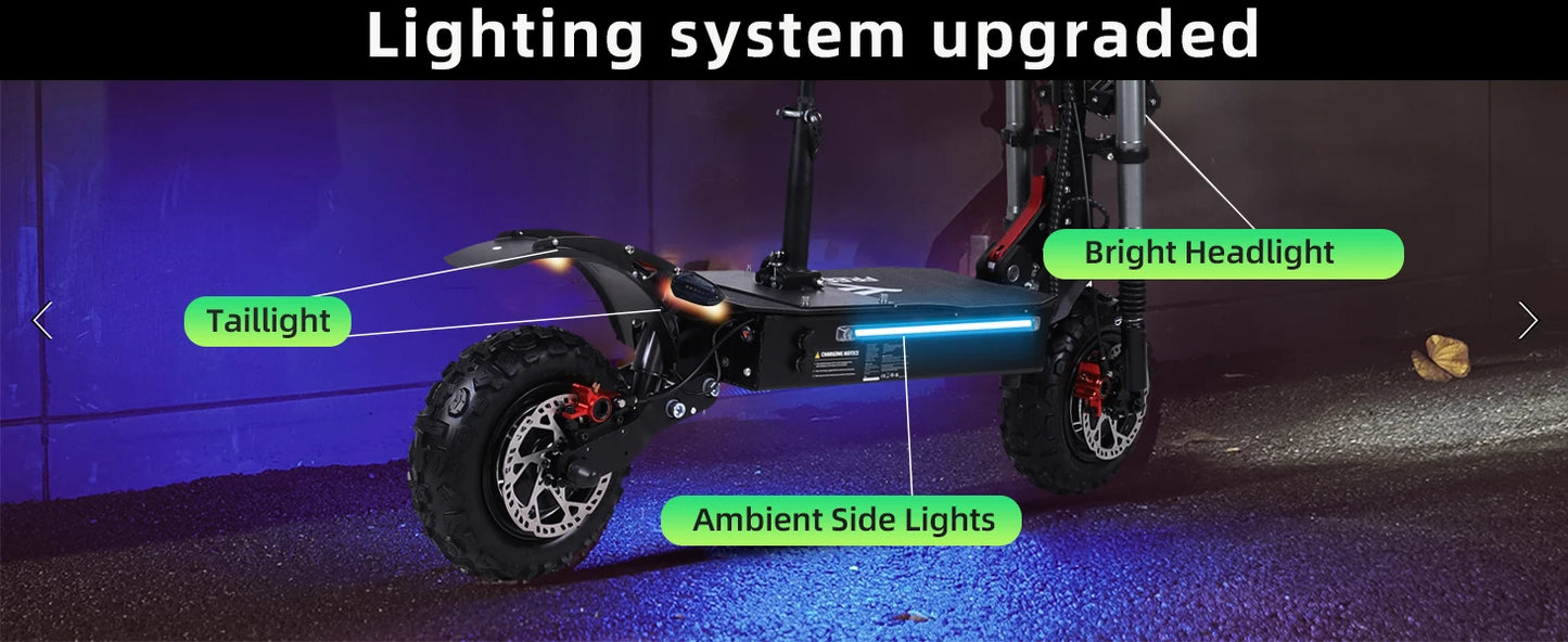6000W High Power Electric Scooter Offroad Foldable 60V 38Ah