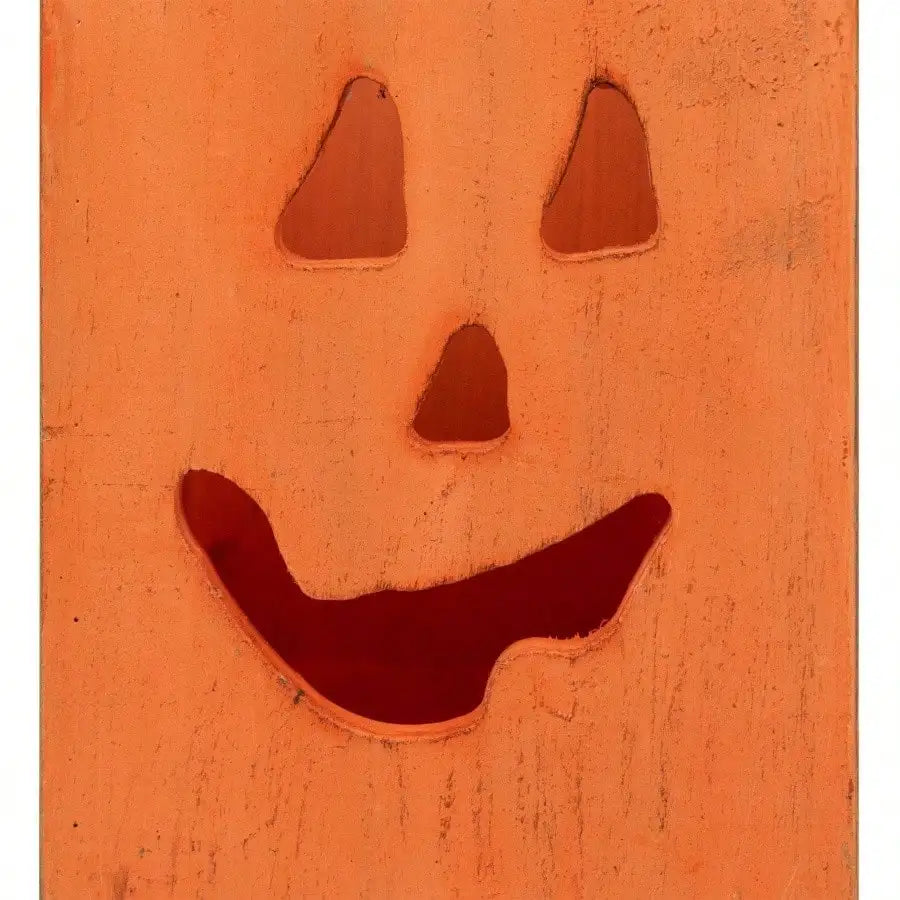 Large Scented Orange Halloween Candle Wood Wick 8 Hour Burn