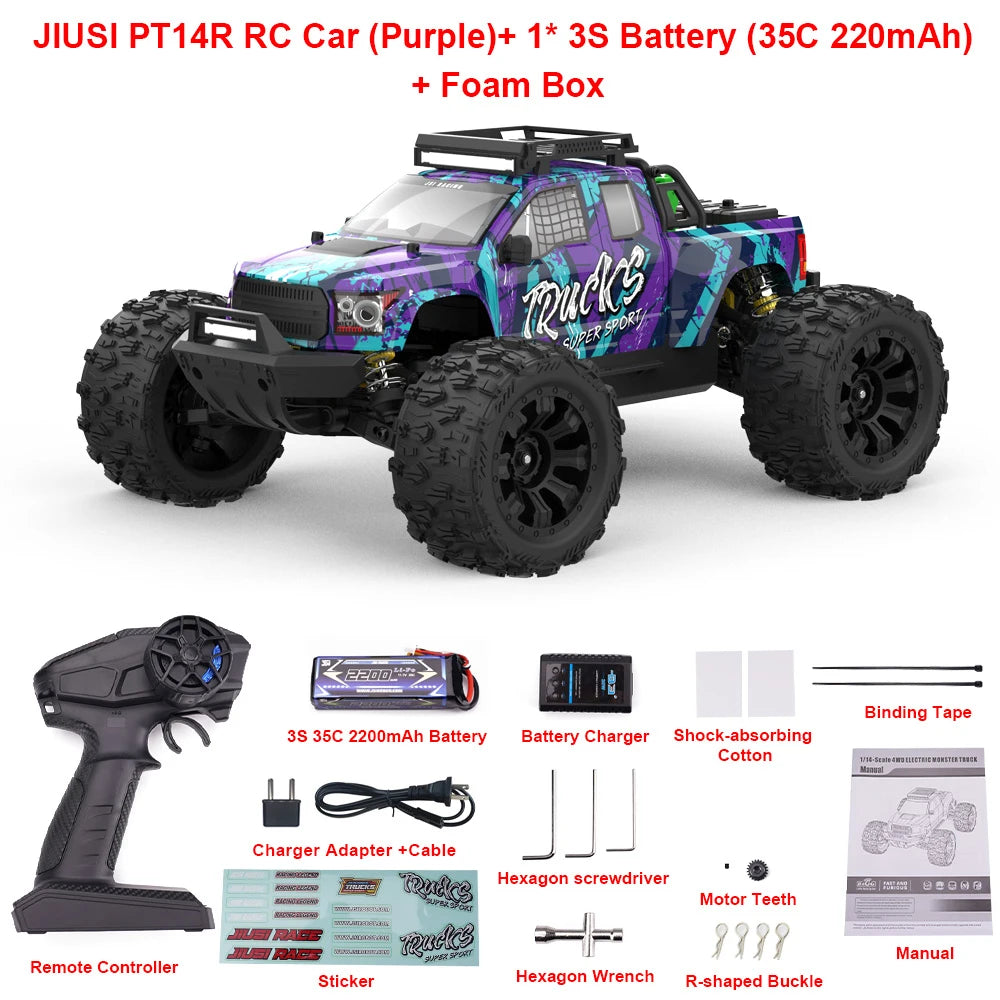 Jiusi PT14R MT14R One Fourteenth RC Car 4WD Brushless Truck
