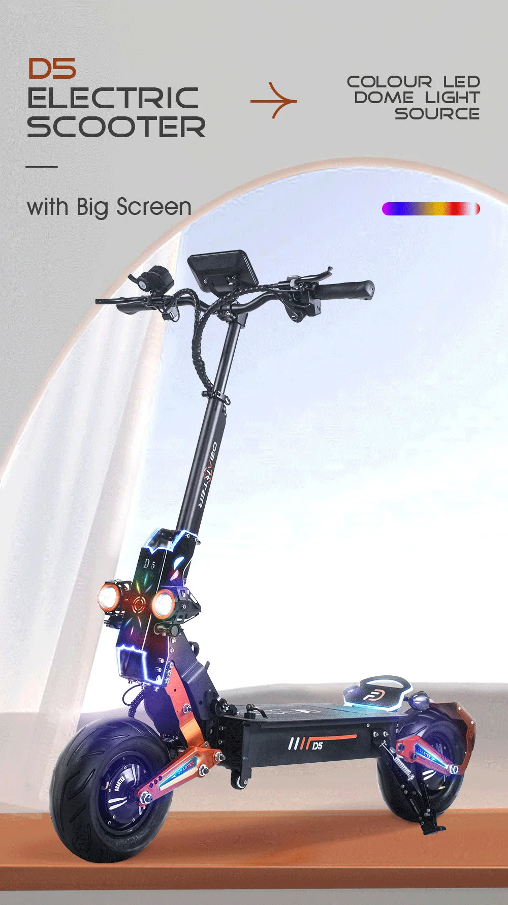 Obarter D5 5000W Electric Scooter 12 Inch Fat Tire On Road