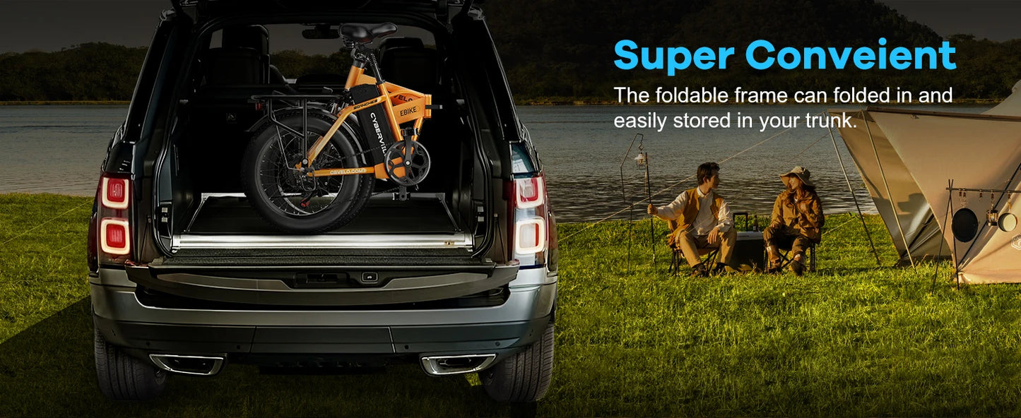 1000W Folding Electric Bike With Removable 48V 20Ah Battery